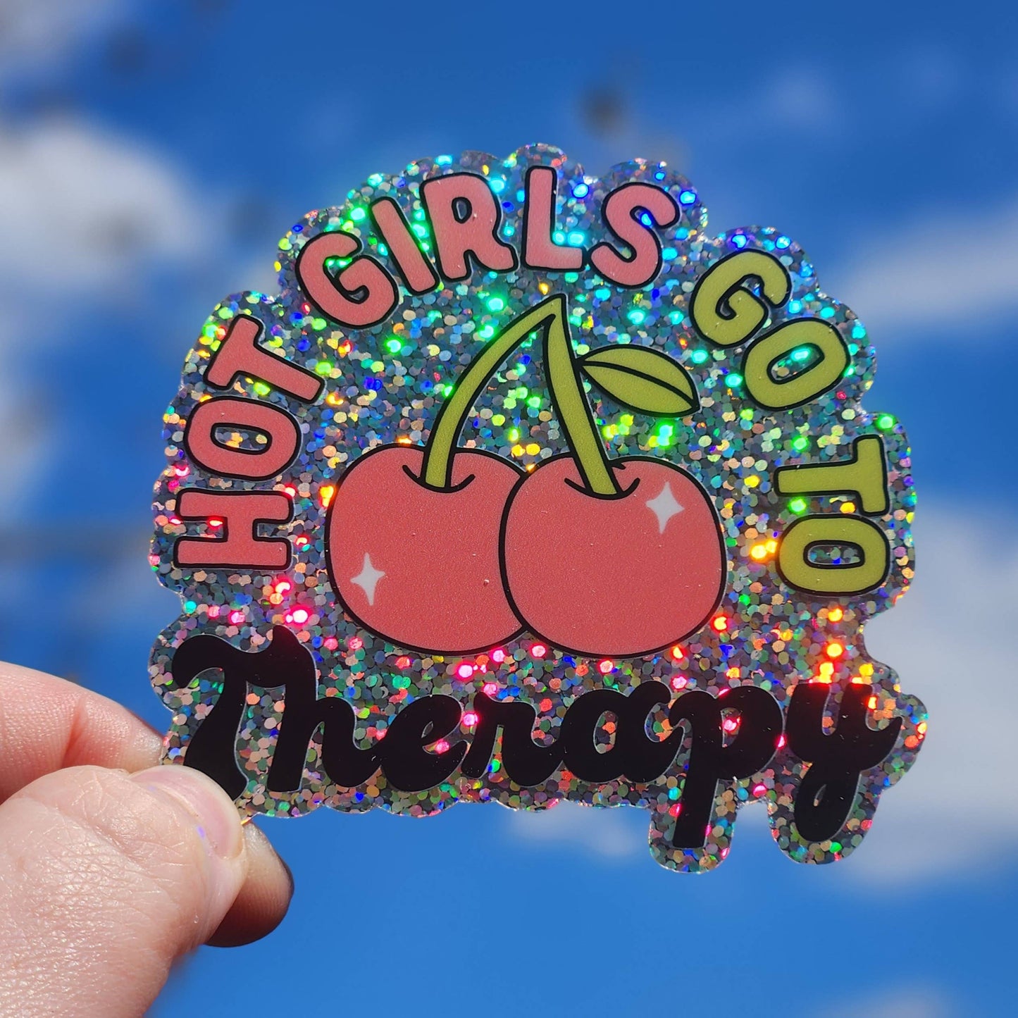 Hot girls go to therapy sticker hydroflask journal planner: Glitter