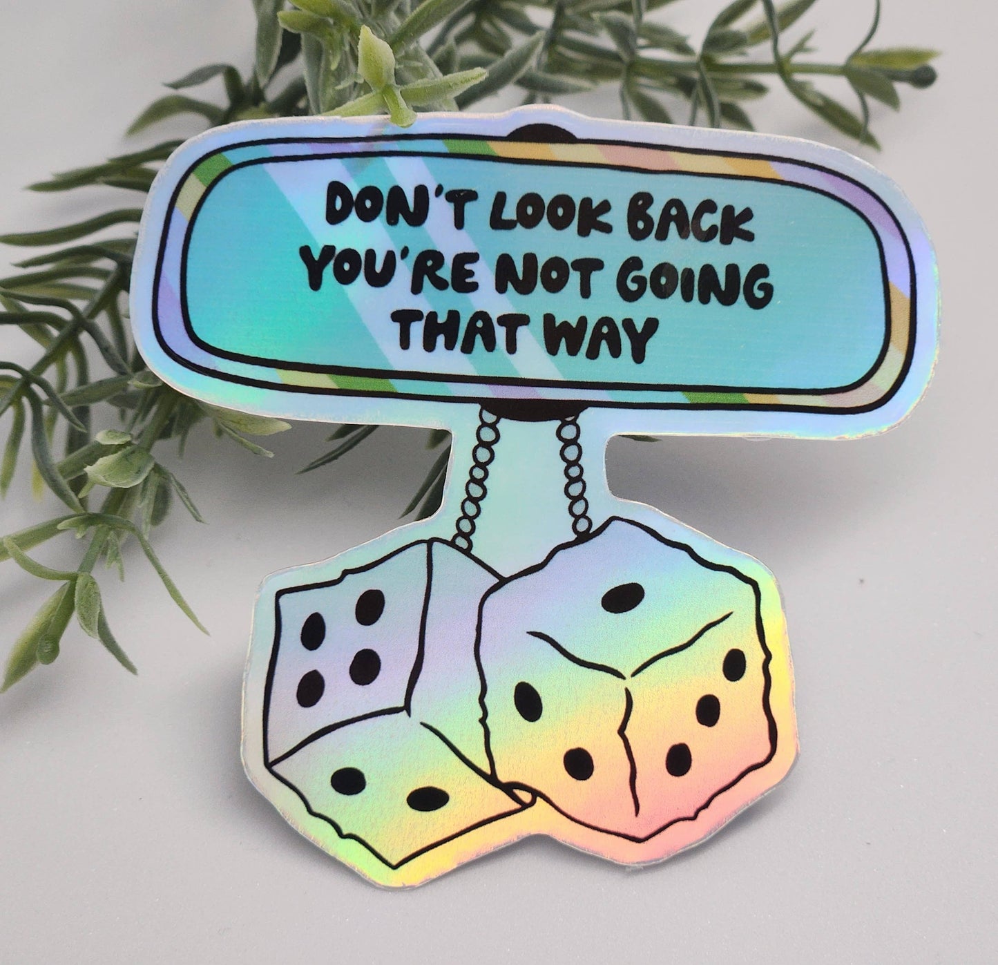 Don't look back sticker hydroflask planner retro: White