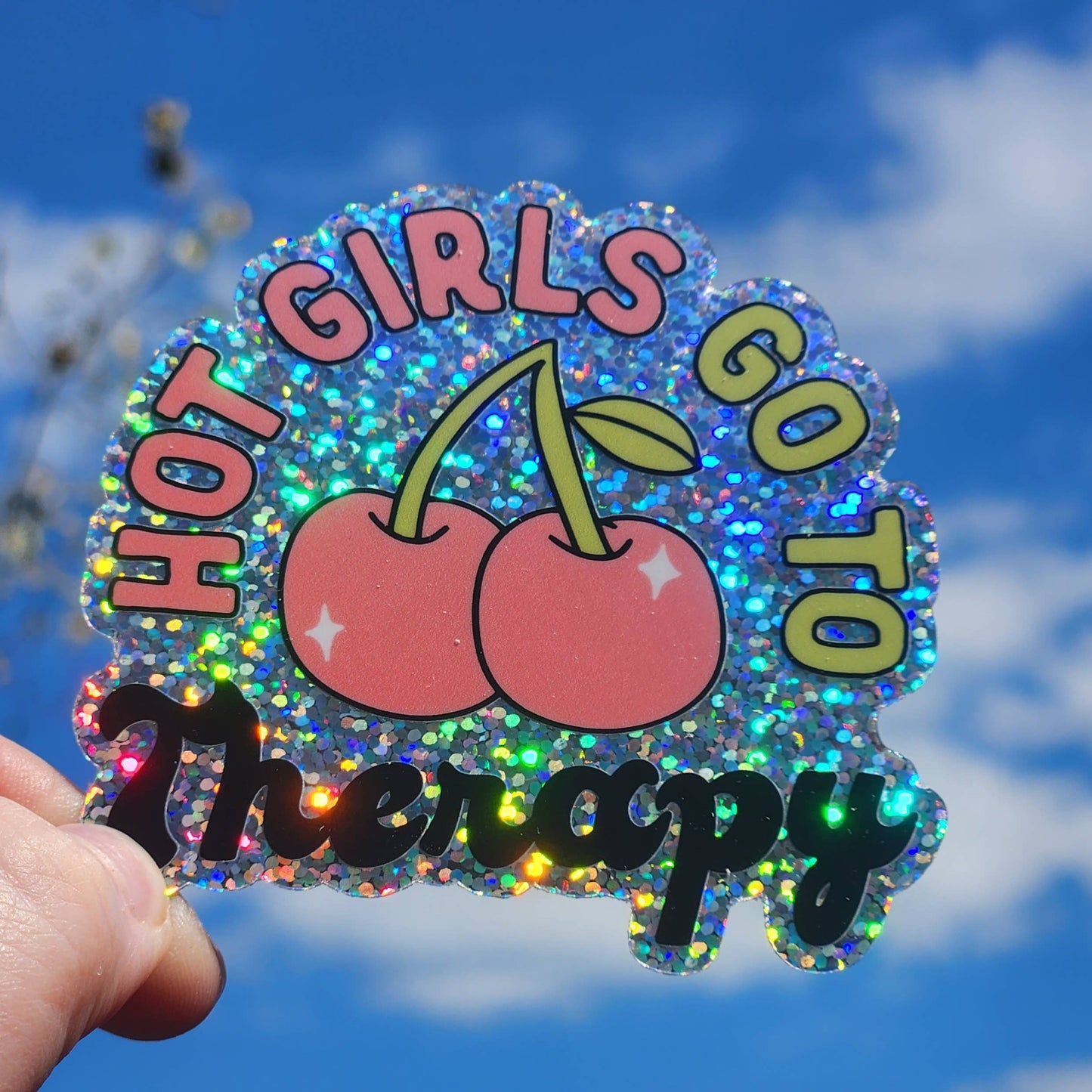 Hot girls go to therapy sticker hydroflask journal planner: Glitter