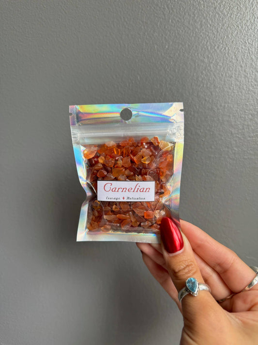 Carnelian Crystal Chip Bags