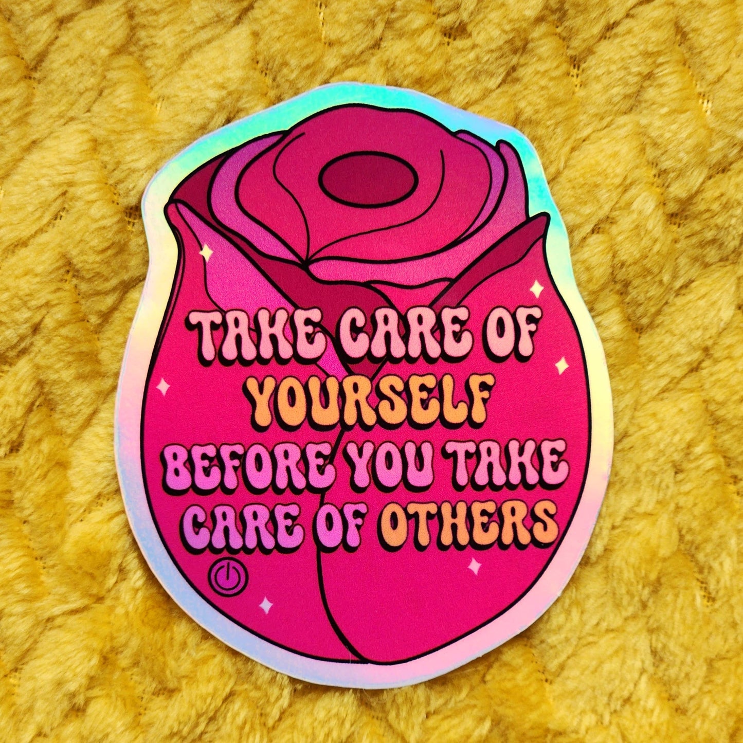 Take care of yourself vibrator sticker: White