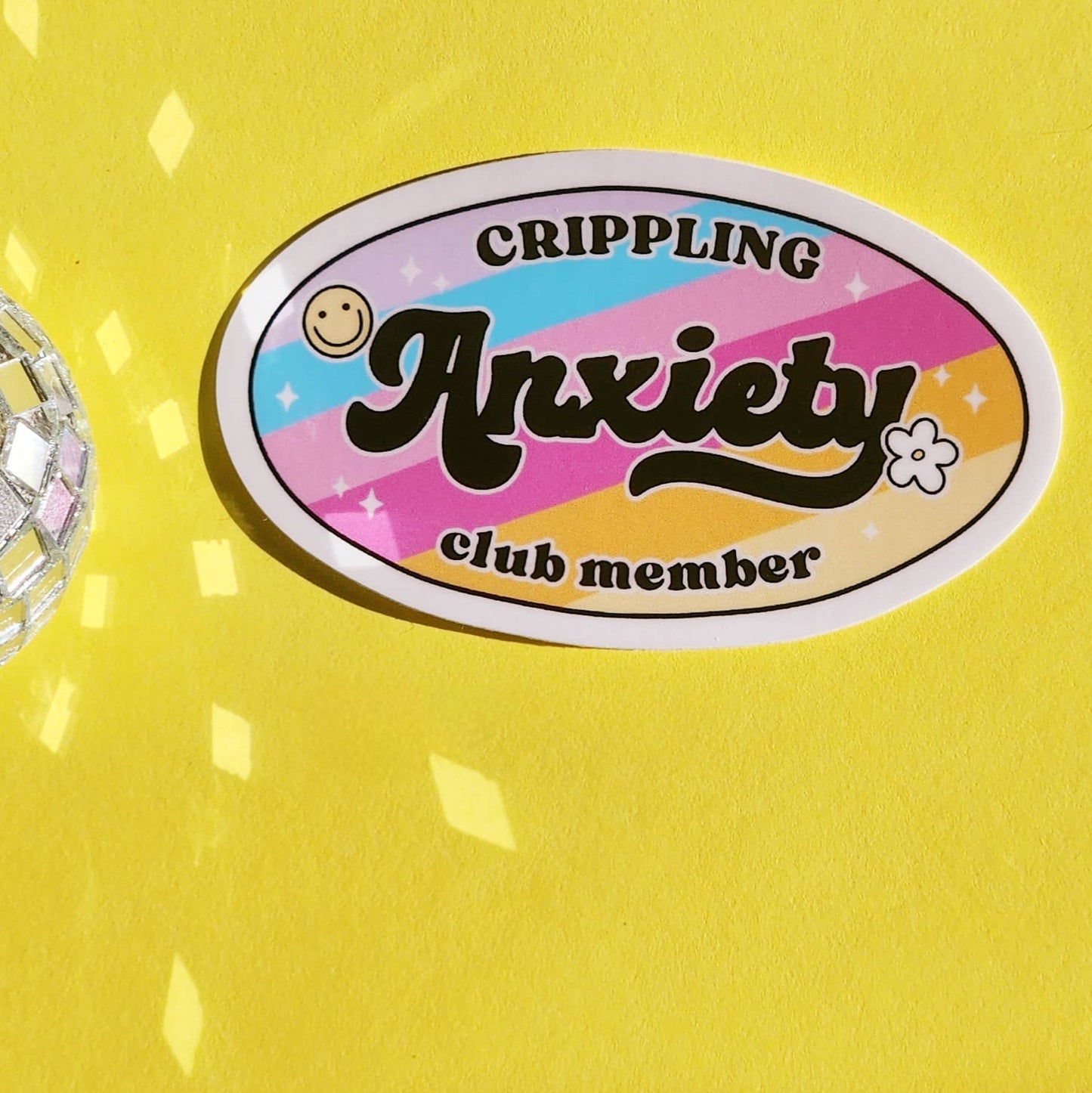 Crippling anxiety sticker hydroflask planner mental health: White