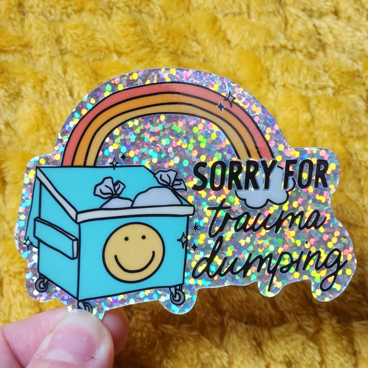 Trauma Dumping sticker funny hydroflask journal planner: White