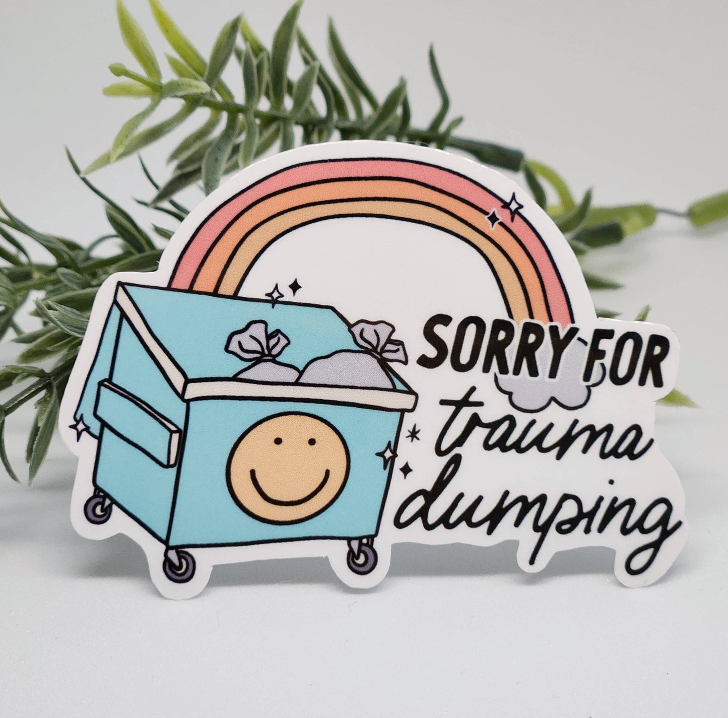 Trauma Dumping sticker funny hydroflask journal planner: White