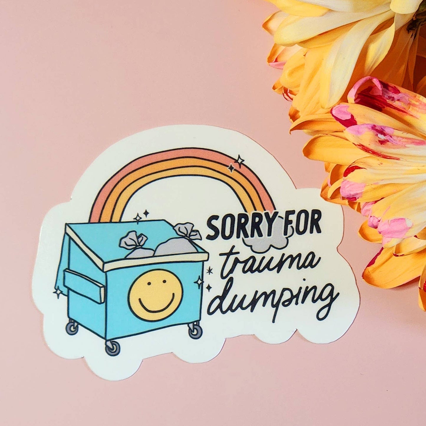 Trauma Dumping sticker funny hydroflask journal planner: White