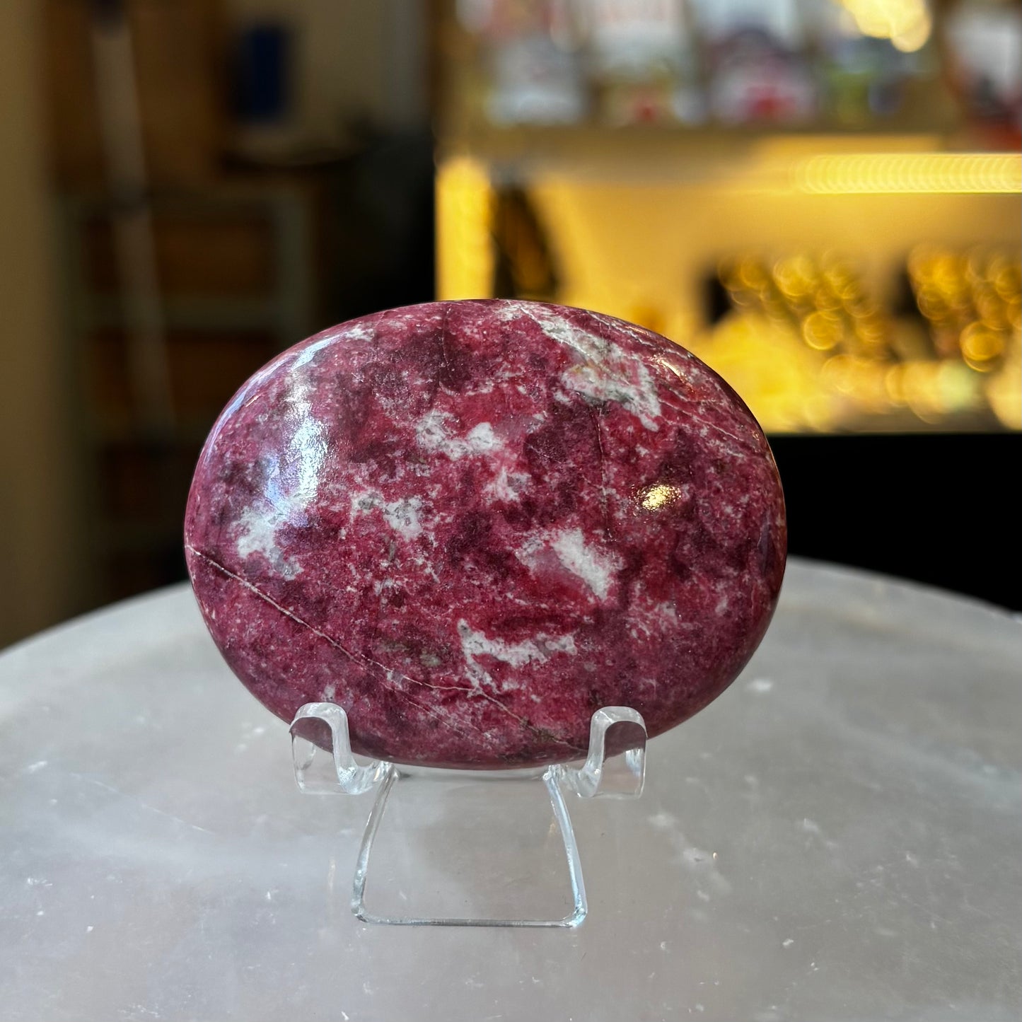 Thulite Palm Stone