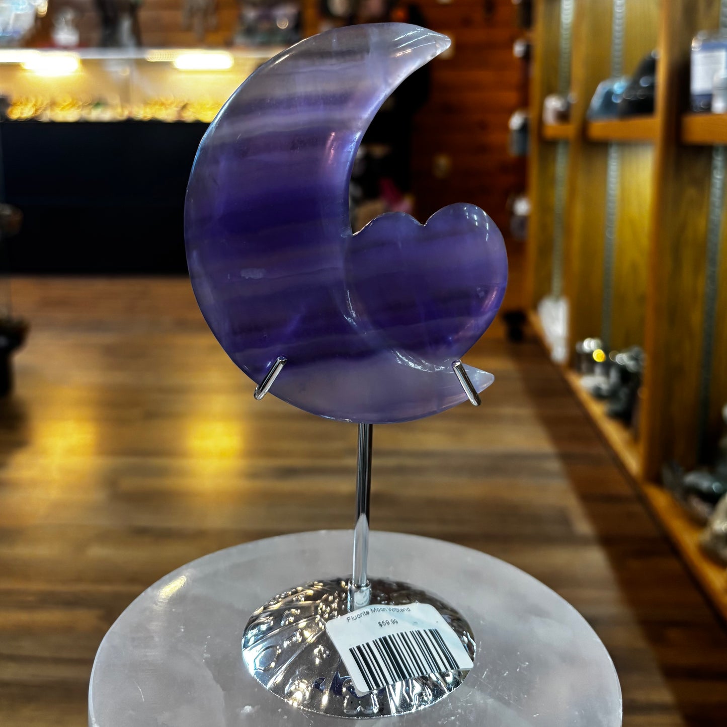 Fluorite Moon W/Stand