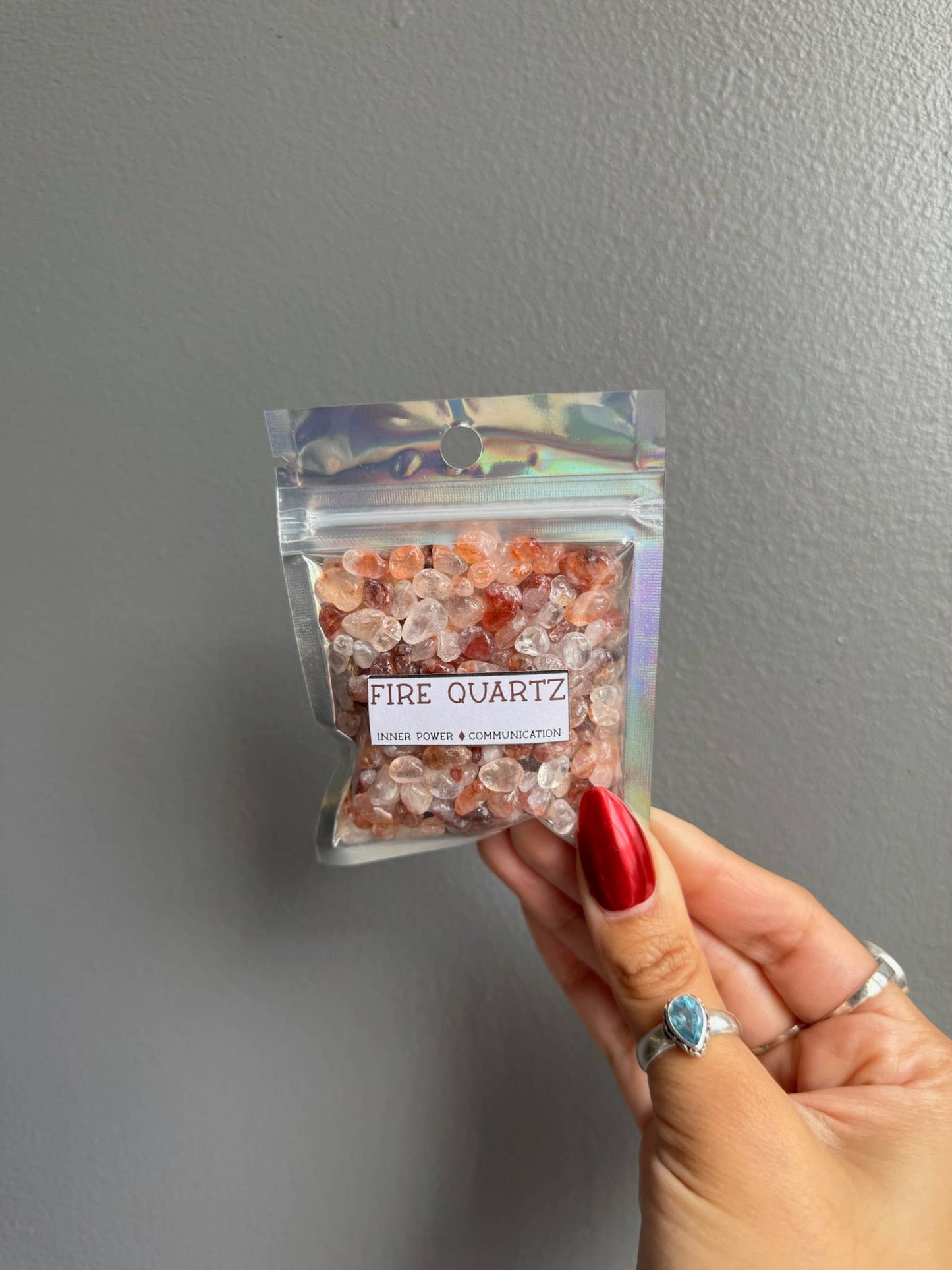 Fire Quartz Crystal Chip Bags