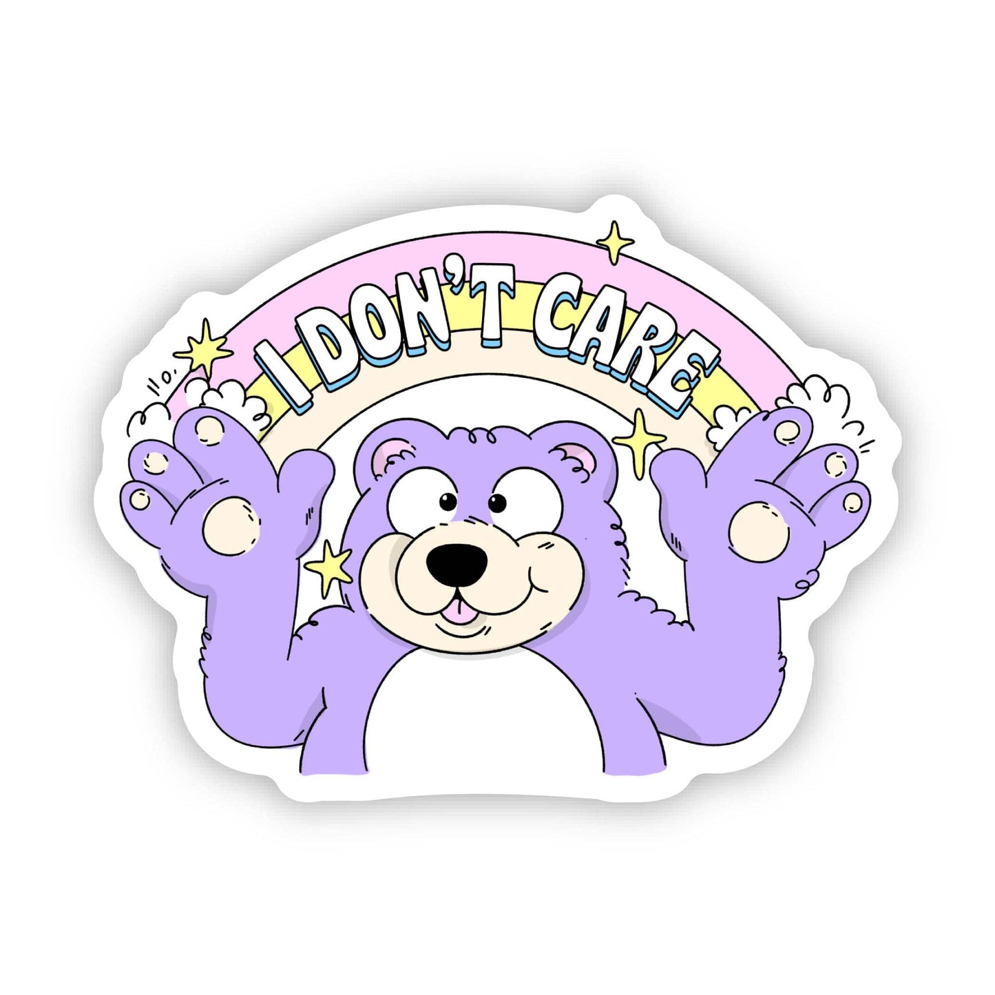 "I Don't Care" Rainbow Sticker