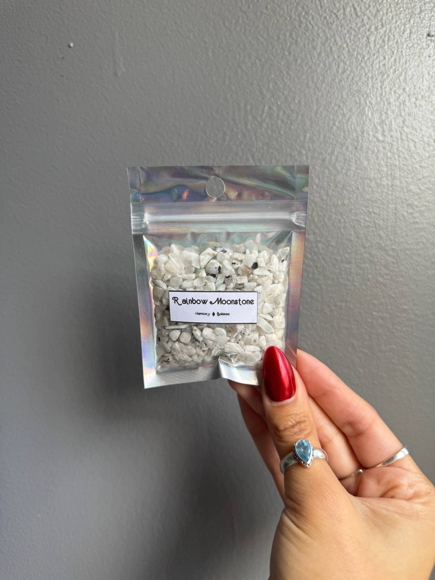 Rainbow Moonstone Crystal Chip Bags
