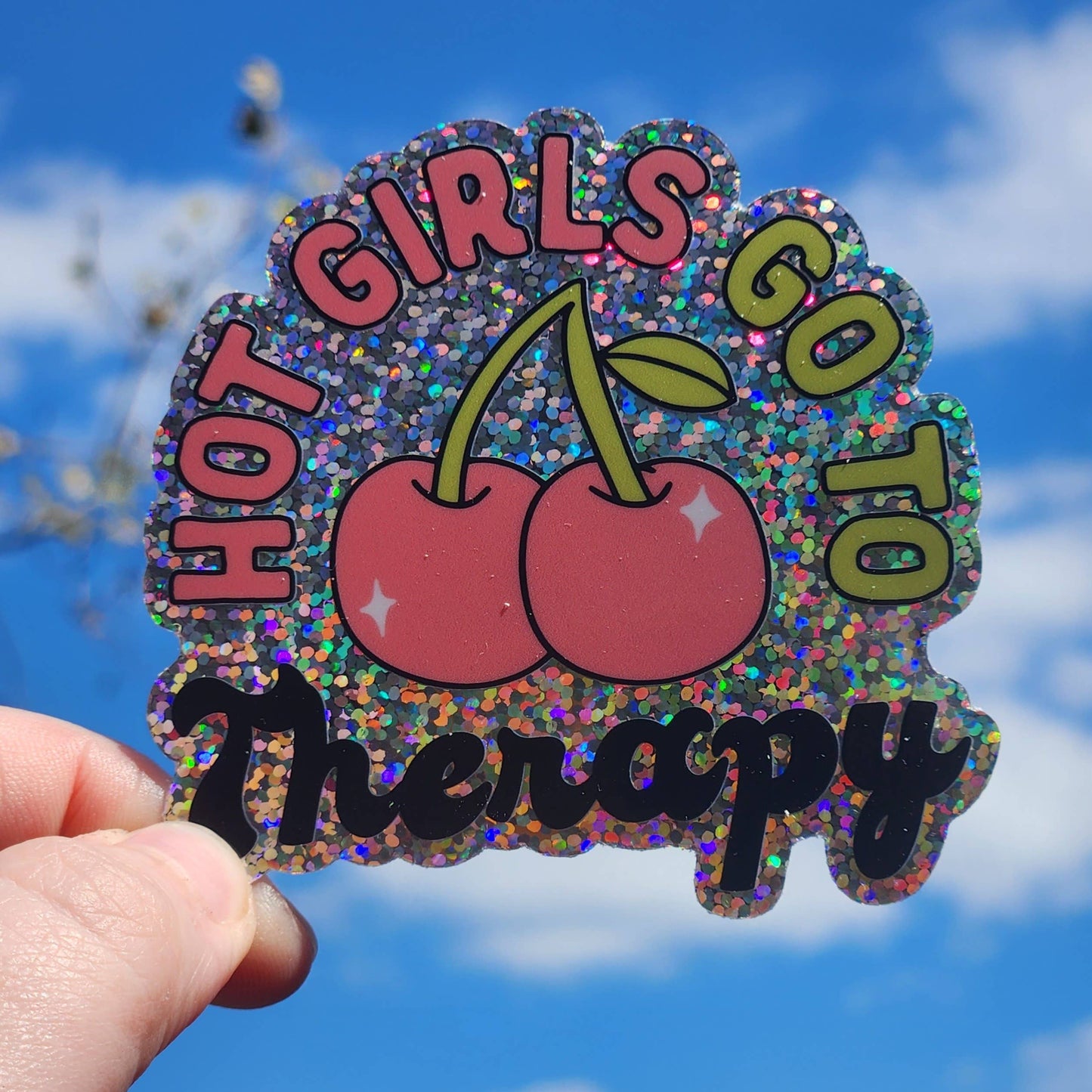 Hot girls go to therapy sticker hydroflask journal planner: Glitter