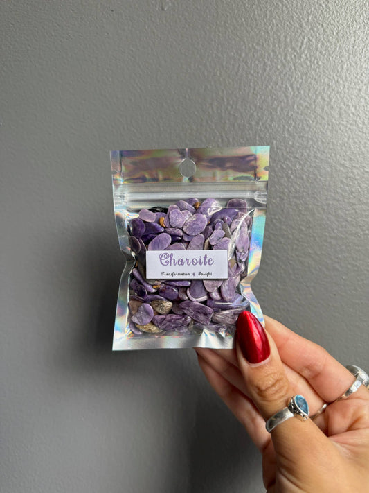 Charoite Crystal Chip Bags