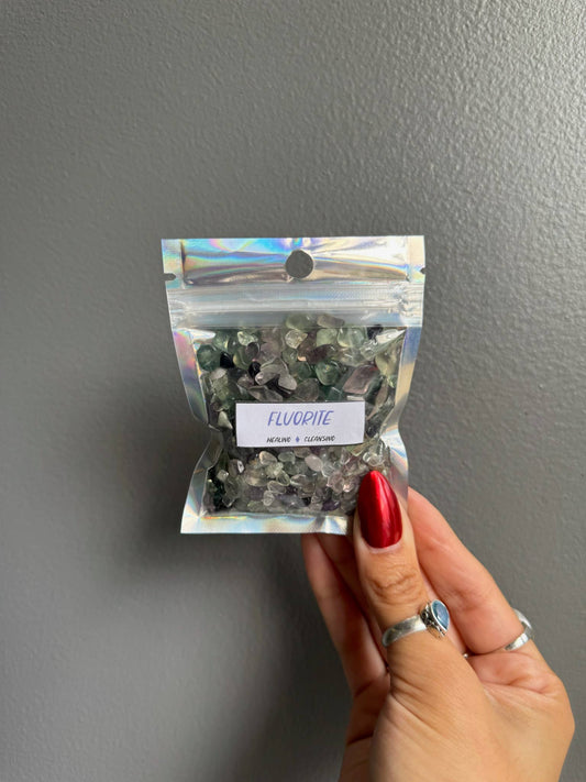 Fluorite Crystal Chip Bags