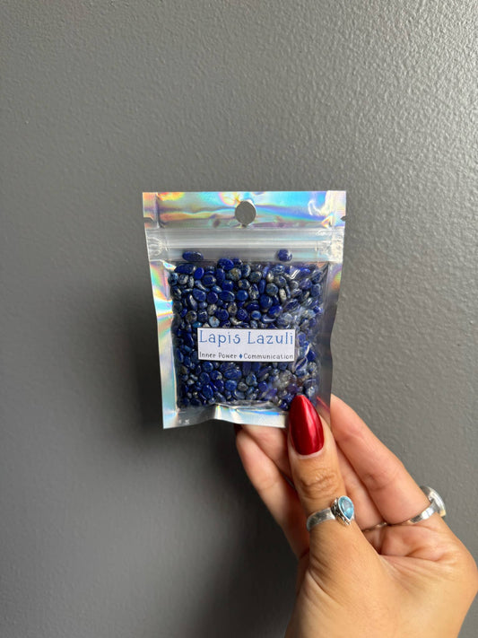 Lapis Lazuli Crystal Chip Bags