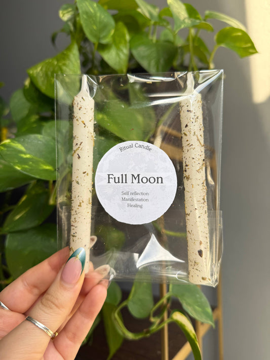 Full Moon Ritual Candles – Unscented, Manifestation, Healing