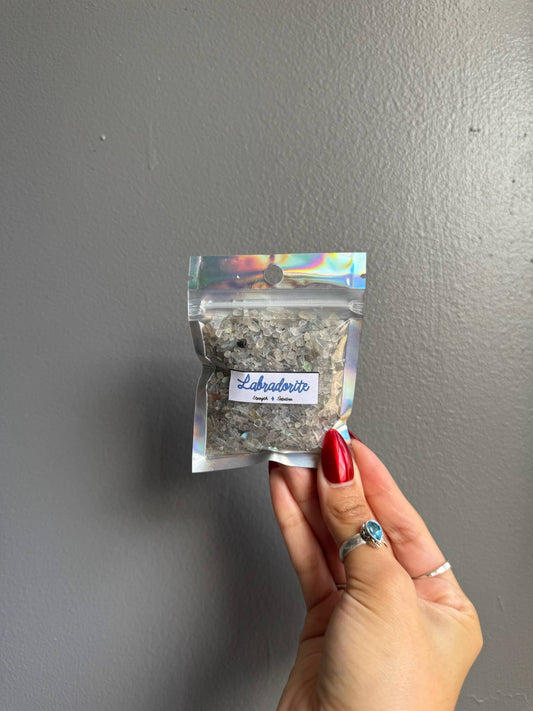 Labradorite Crystal Chip Bags