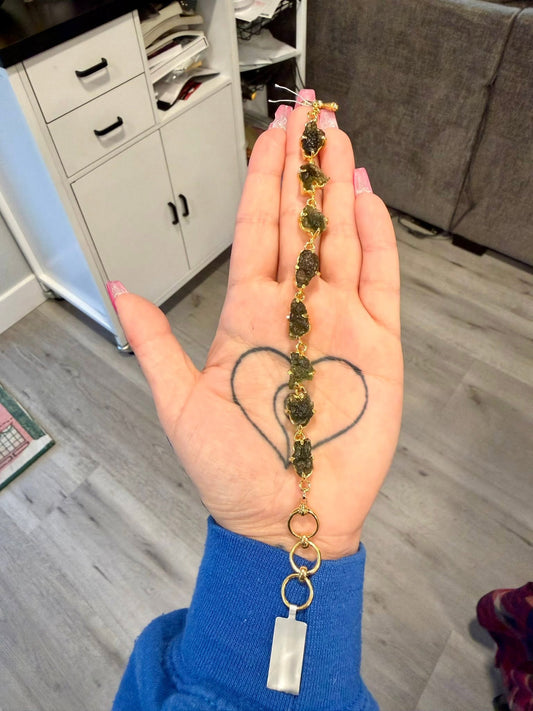 Moldavite Gold Bracelet