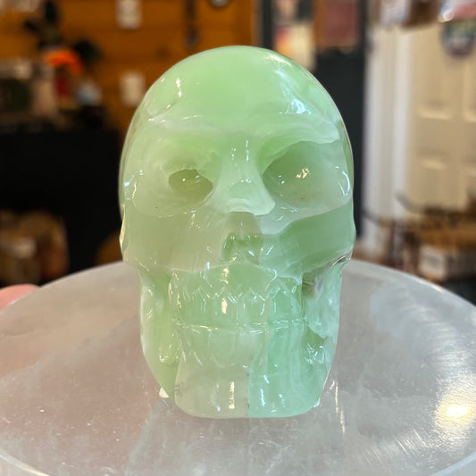 Pistachio Calcite Skull