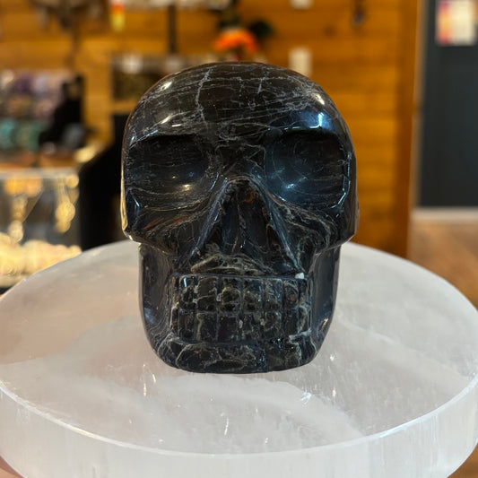 Black Tourmaline Skull