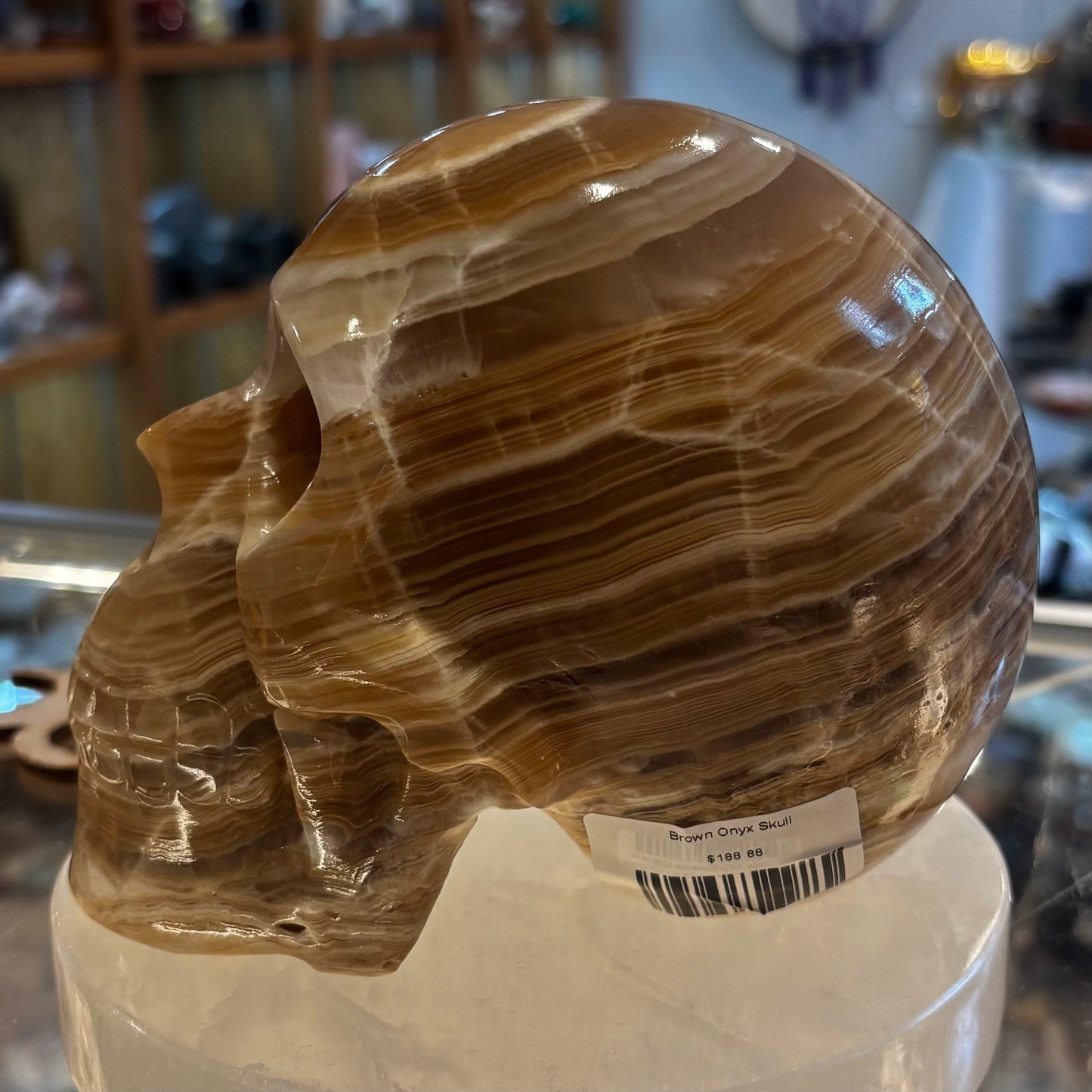 Brown Onyx Skull
