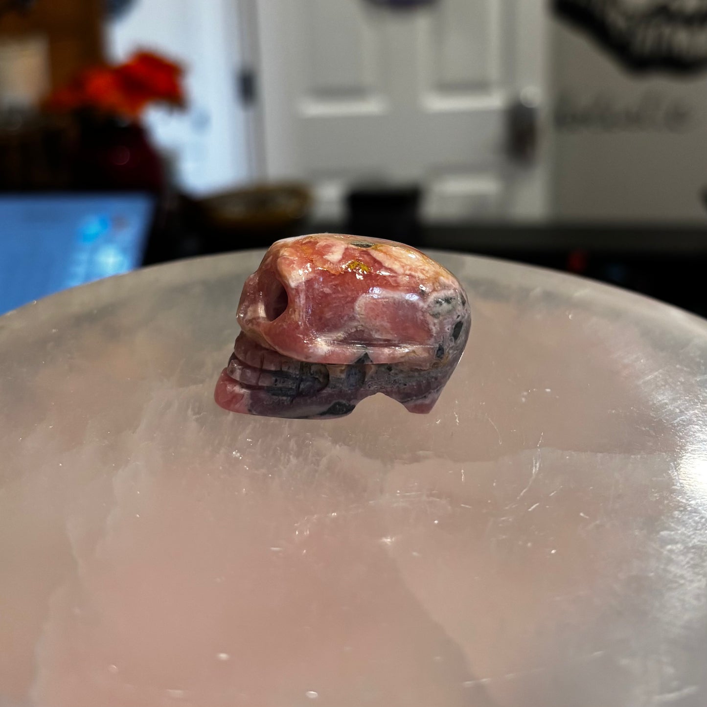 Rhodochrosite Skull