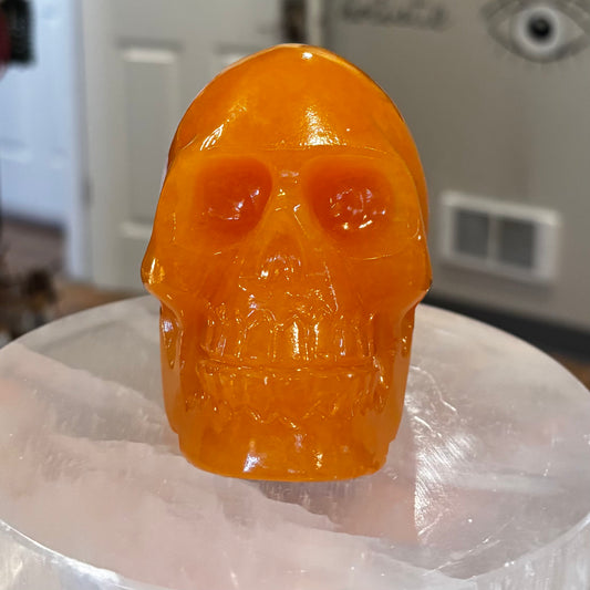 Orange Calcite Skull