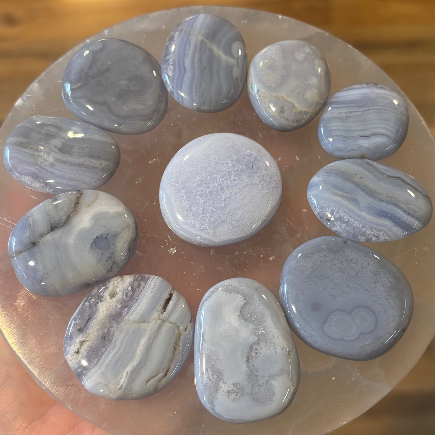Blue Lace Agate Worry Stone
