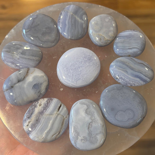 Blue Lace Agate Worry Stone