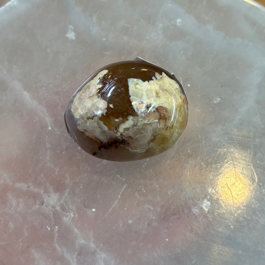 Flower Agate Palm Stone