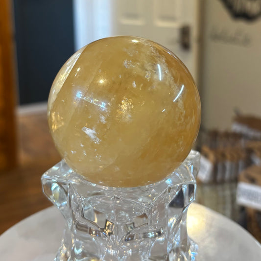 Honey Calcite Sphere