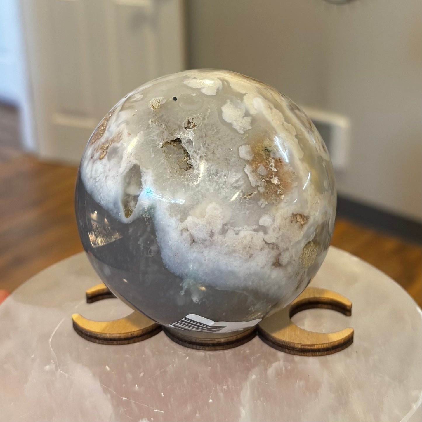 Flower Agate Sphere/Egg