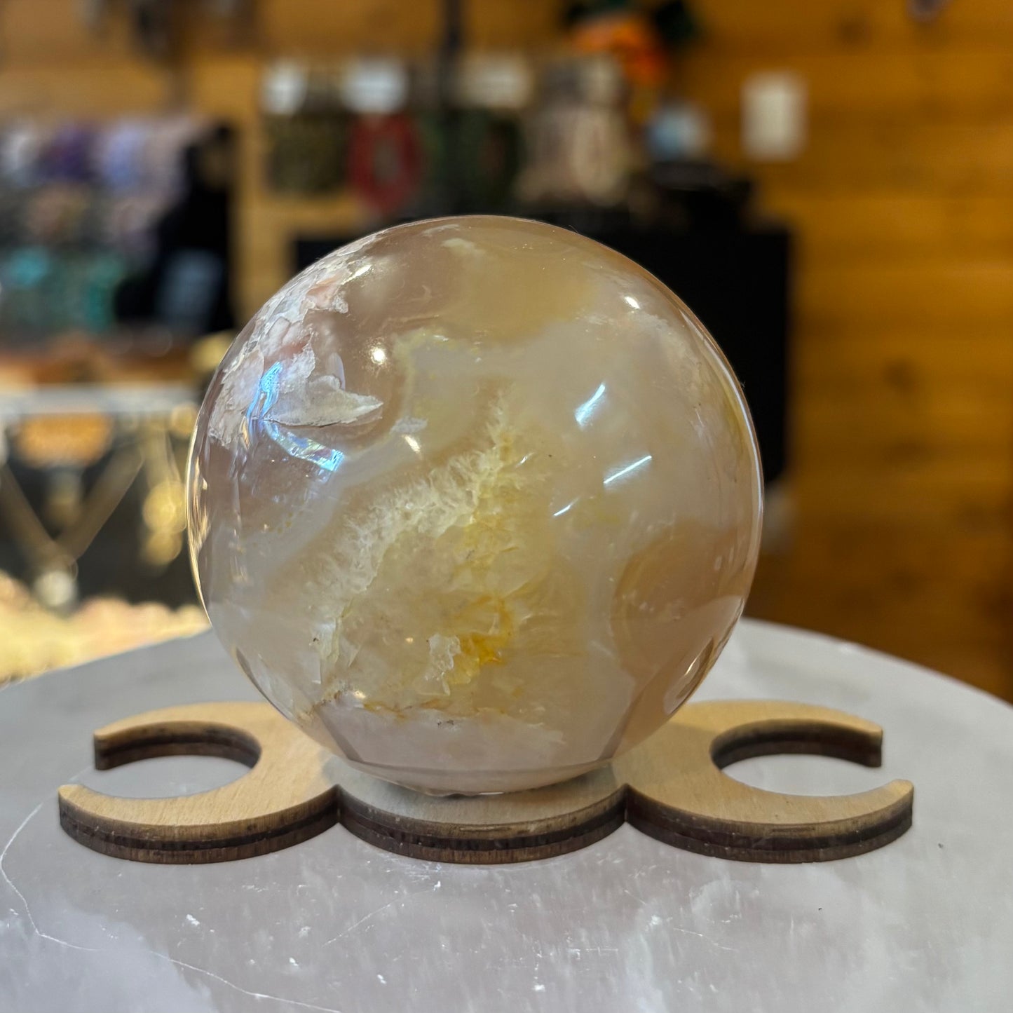 Flower Agate Sphere/Egg