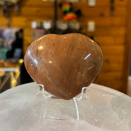 Peach Moonstone Heart