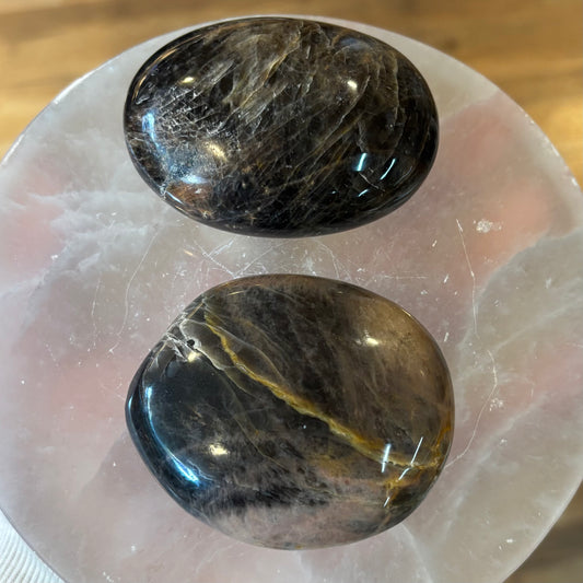 Black Moonstone Palm Stone