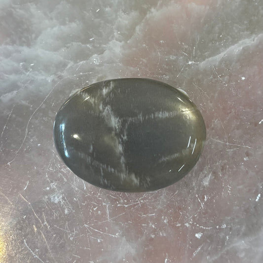 Peach Moonstone Palm Stone