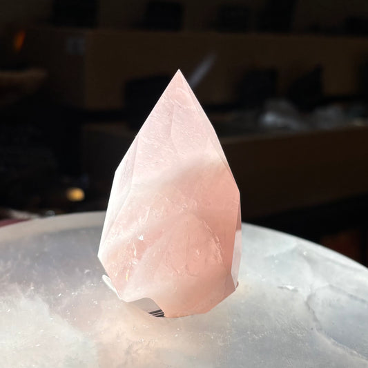 Faceted Rose Quartz Flame