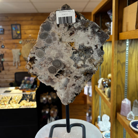 Pink Amethyst on Stand