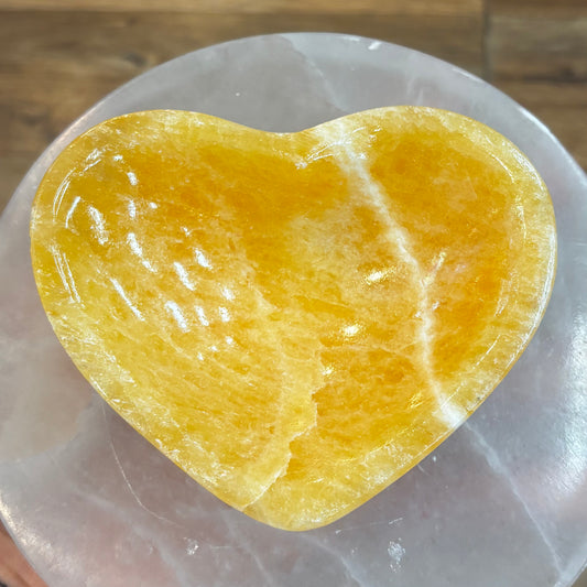 Orange Calcite Heart Bowl