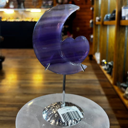 Fluorite Moon W/Stand