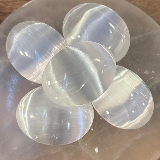 Selenite Worry Stone