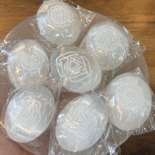 Selenite Chakra Set