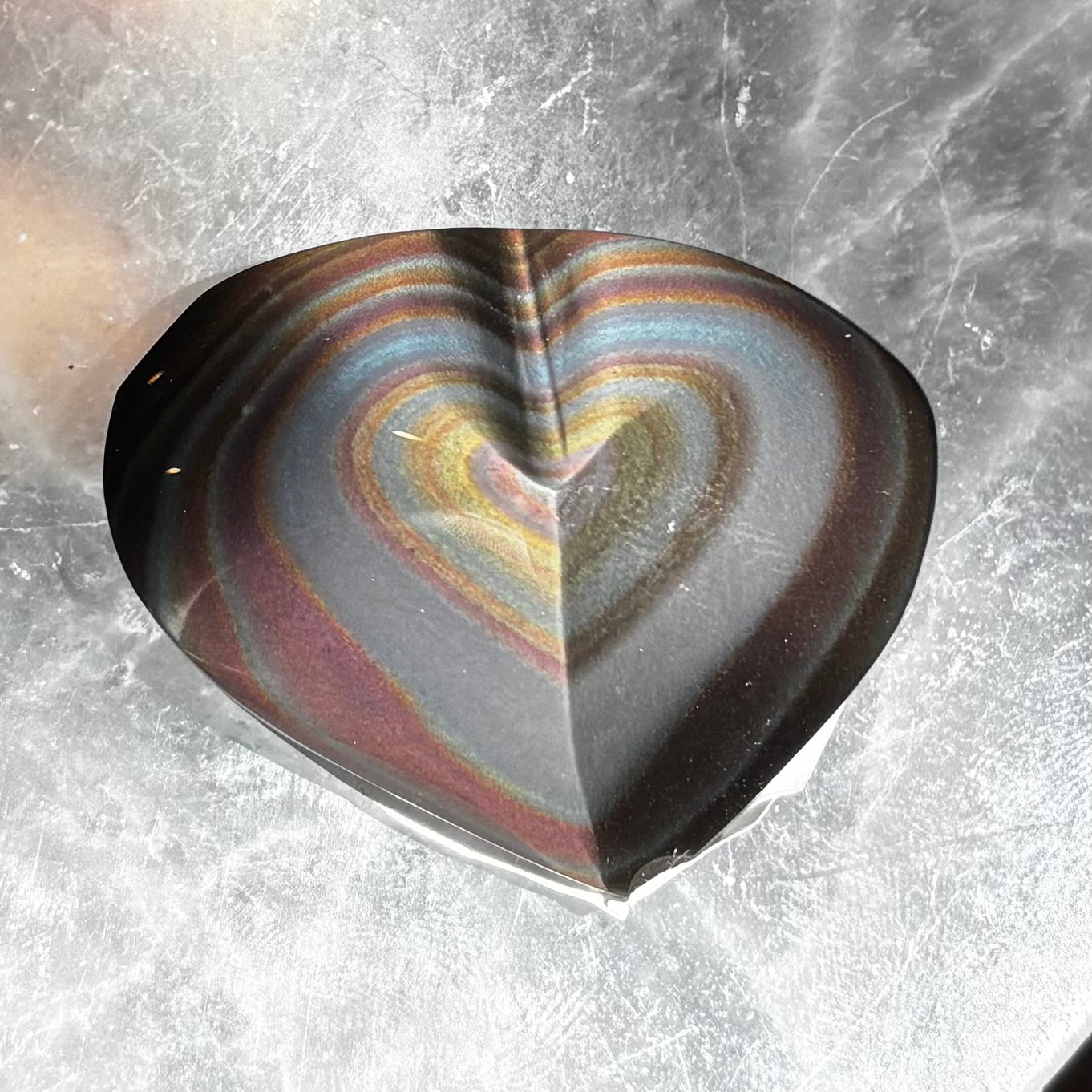 Rainbow Obsidian Heart