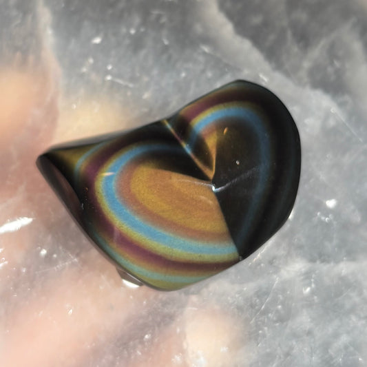 Rainbow Obsidian Heart