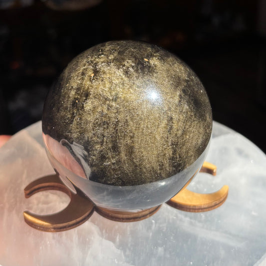 Rainbow/Golden Sheen Obsidian Sphere