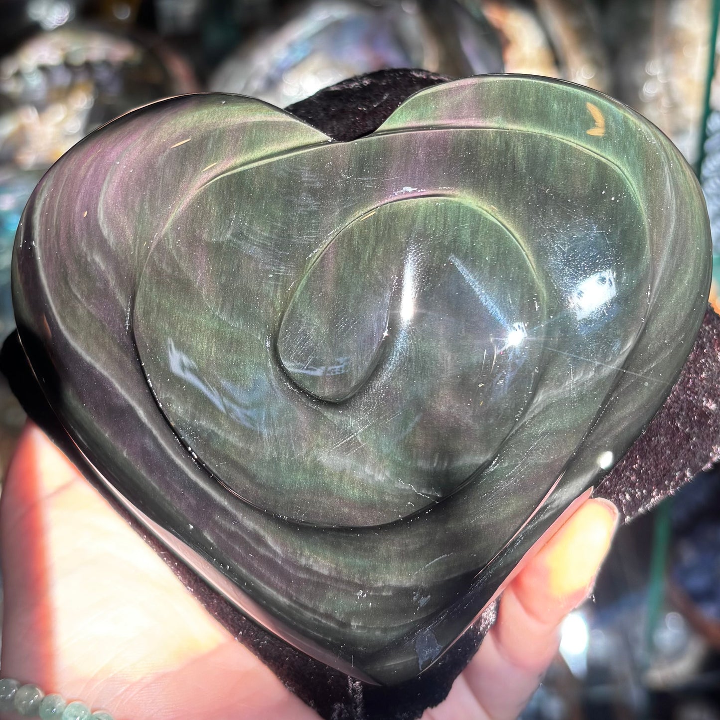 Rainbow Obsidian Heart