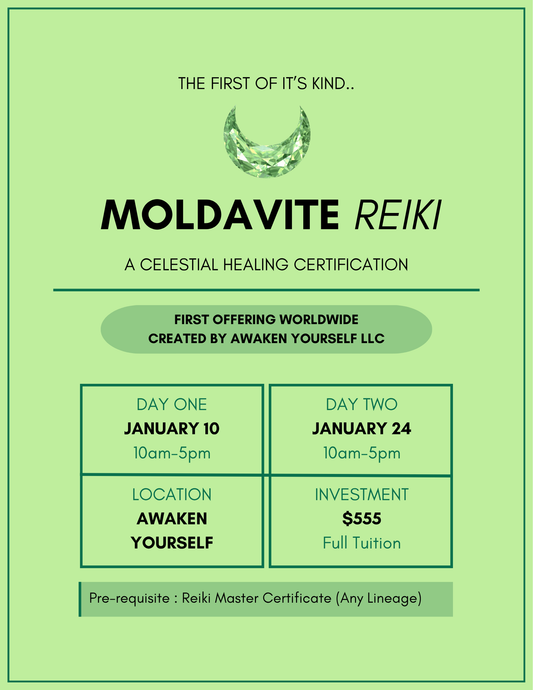 January 2027 Moldavite Reiki Upgrade Class - In person