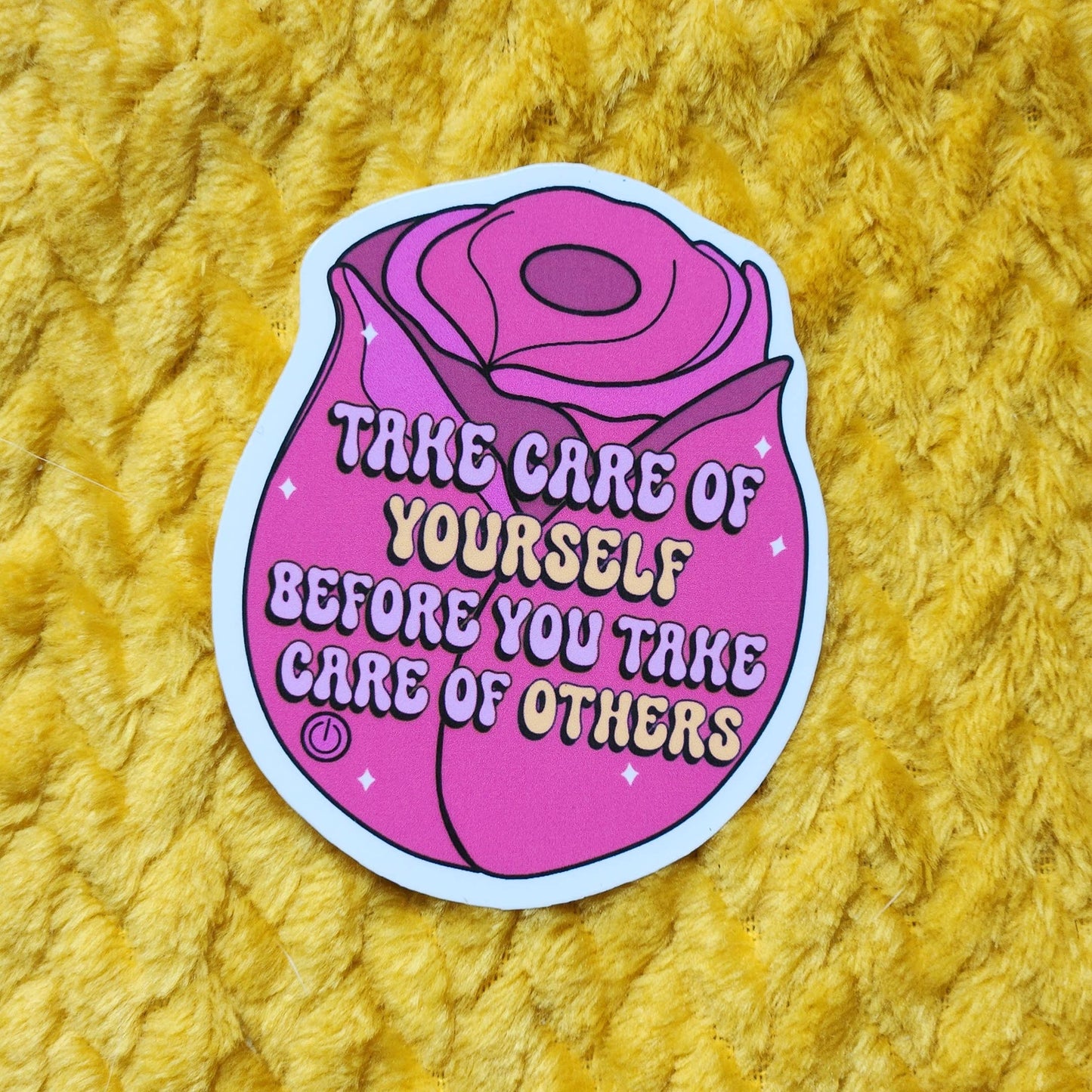 Take care of yourself vibrator sticker: White