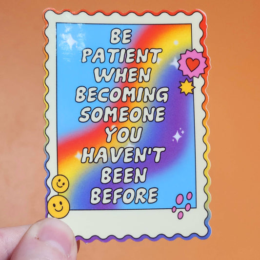 Be patient with yourself sticker hydroflask planner: White