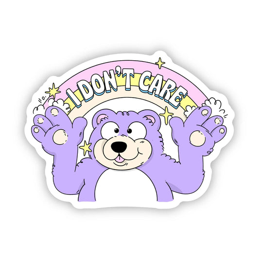 "I Don't Care" Rainbow Sticker